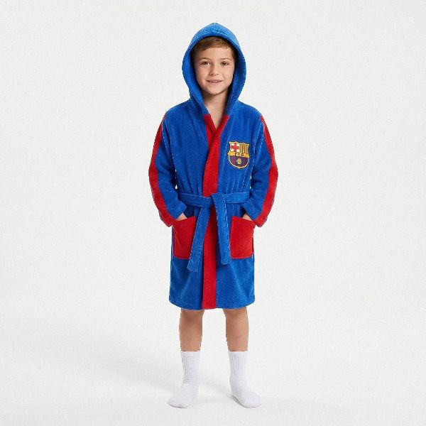 Εικόνα της Cerda Fleece Ρουά Μπλε Σταυρωτή Παιδική Ρόμπα.