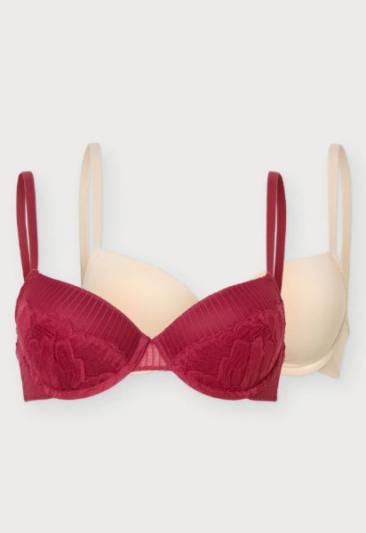 Εικόνα της 2Pack Dorina Emersyn Σουτιέν Σκούρο Κόκκινο/Nude Σουτιέν Με Μπανέλες & Ελαφριά Επένδυση.
