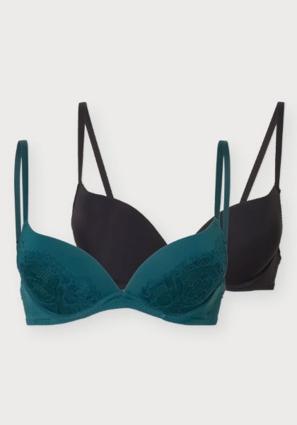 Εικόνα της 2Pack Dorina Nadia Σκούρο Πράσινο/Μαύρο Push Up Σουτιέν.